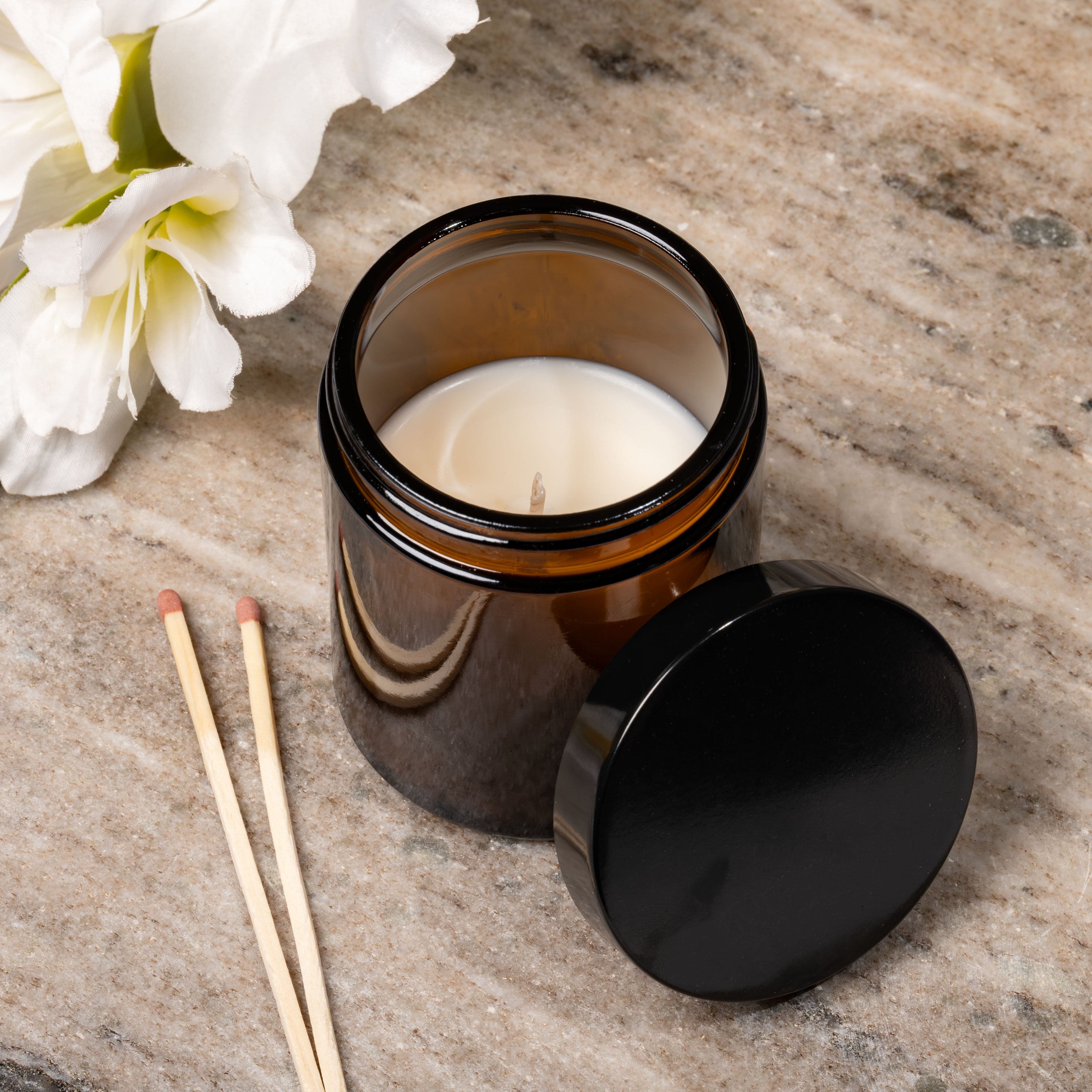 15cl Apothecary Jar with Urea Lid - Amber - Image 2