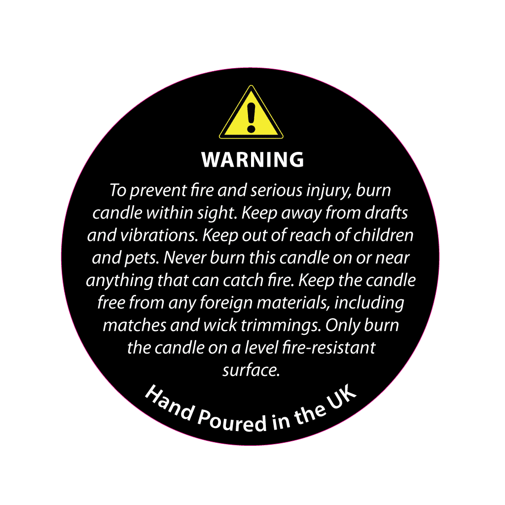 28mm Black Candle Safety Label